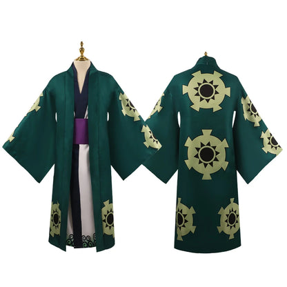 Roronoa Zoro Cosplay Costume Anime OP Zoro Clothes Set Kimono for Adults & Children