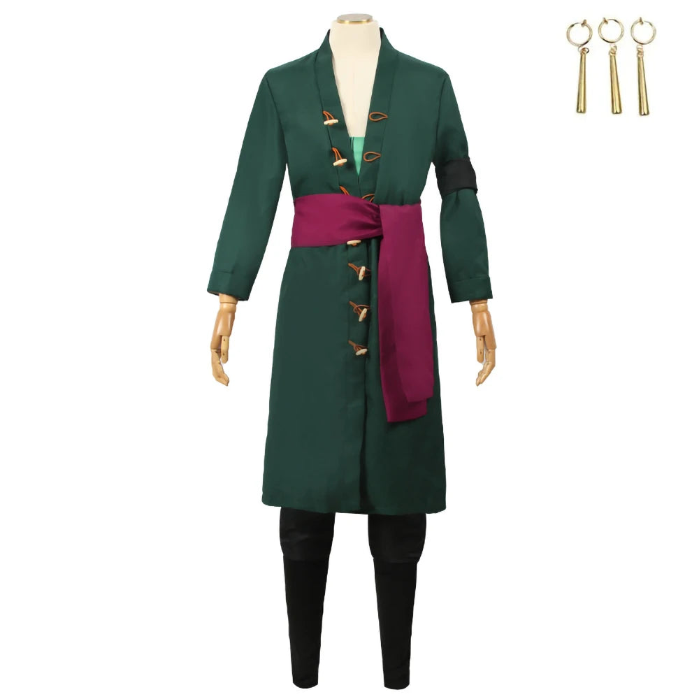 Roronoa Zoro Cosplay Costume Anime OP Zoro Clothes Set Kimono for Adults & Children