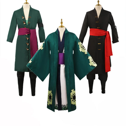 Roronoa Zoro Cosplay Costume Anime OP Zoro Clothes Set Kimono for Adults & Children